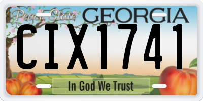 GA license plate CIX1741