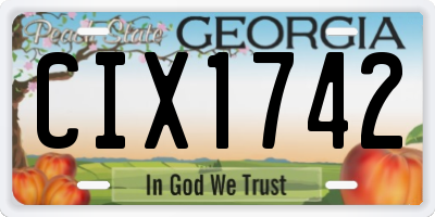 GA license plate CIX1742