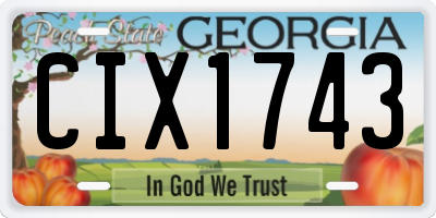 GA license plate CIX1743