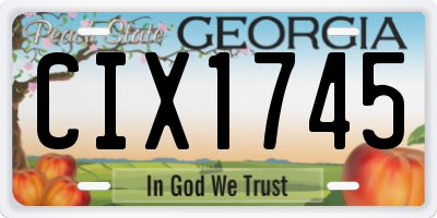 GA license plate CIX1745