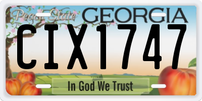 GA license plate CIX1747
