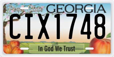GA license plate CIX1748