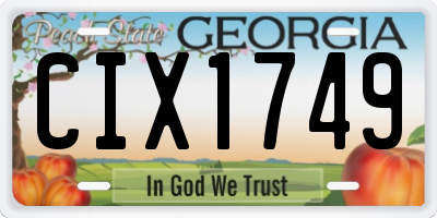 GA license plate CIX1749
