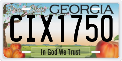 GA license plate CIX1750