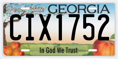 GA license plate CIX1752