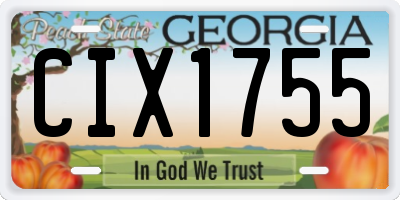GA license plate CIX1755