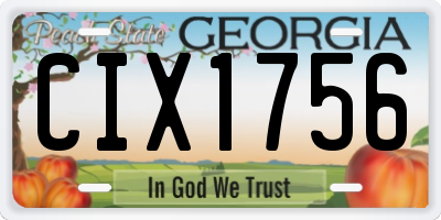 GA license plate CIX1756