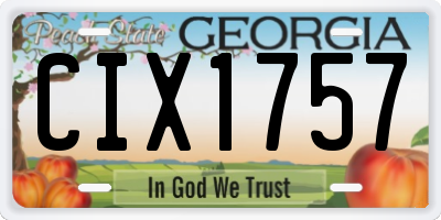 GA license plate CIX1757