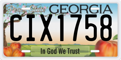 GA license plate CIX1758