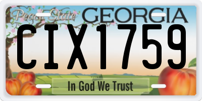 GA license plate CIX1759