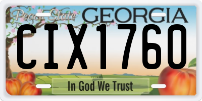 GA license plate CIX1760