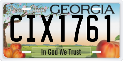 GA license plate CIX1761