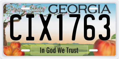 GA license plate CIX1763