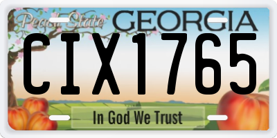GA license plate CIX1765