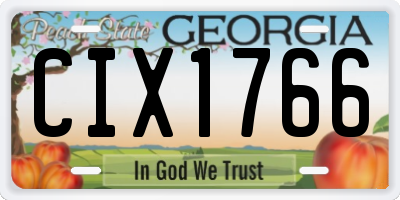 GA license plate CIX1766
