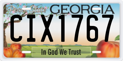 GA license plate CIX1767