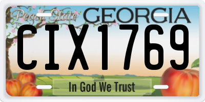 GA license plate CIX1769