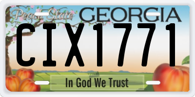 GA license plate CIX1771