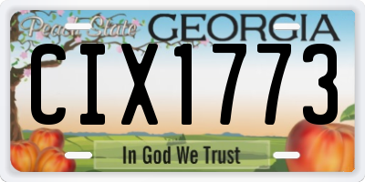 GA license plate CIX1773