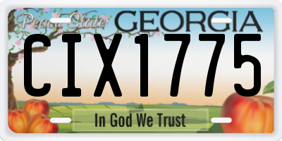 GA license plate CIX1775