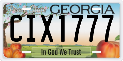 GA license plate CIX1777