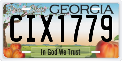 GA license plate CIX1779