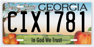 GA license plate CIX1781
