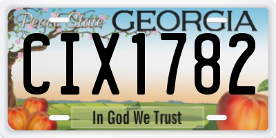GA license plate CIX1782