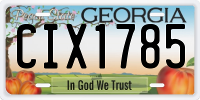 GA license plate CIX1785