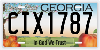 GA license plate CIX1787