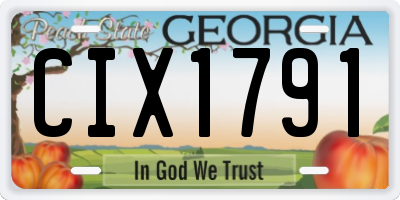 GA license plate CIX1791