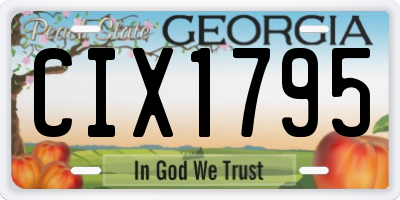 GA license plate CIX1795
