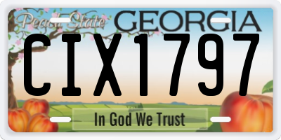 GA license plate CIX1797