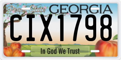 GA license plate CIX1798