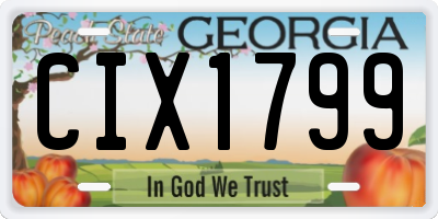 GA license plate CIX1799