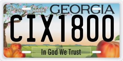 GA license plate CIX1800