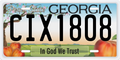 GA license plate CIX1808
