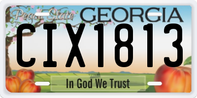 GA license plate CIX1813