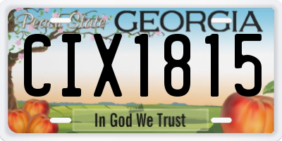 GA license plate CIX1815
