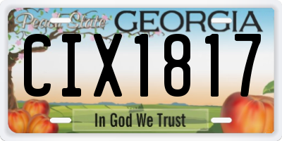 GA license plate CIX1817