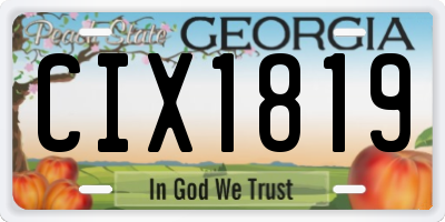 GA license plate CIX1819