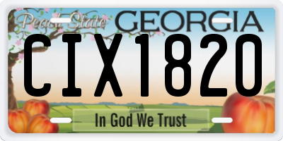 GA license plate CIX1820