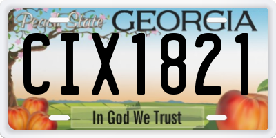 GA license plate CIX1821