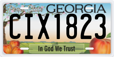 GA license plate CIX1823