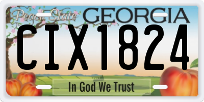 GA license plate CIX1824