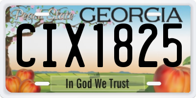 GA license plate CIX1825