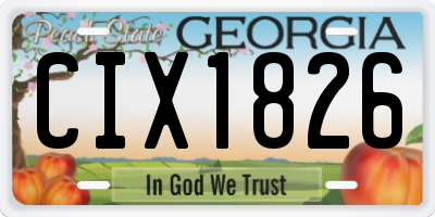 GA license plate CIX1826