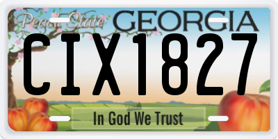 GA license plate CIX1827