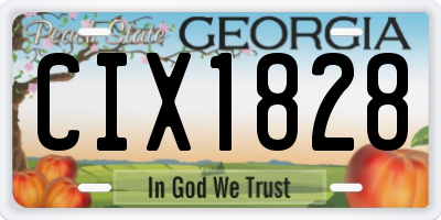 GA license plate CIX1828