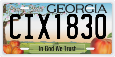 GA license plate CIX1830